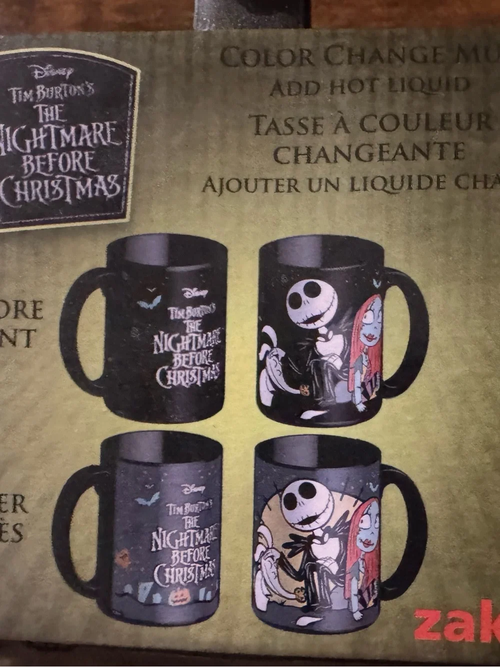 Disney Nightmare Before Christmas Jack Sally Zero Color Change Mug 15oz Zak NEW
